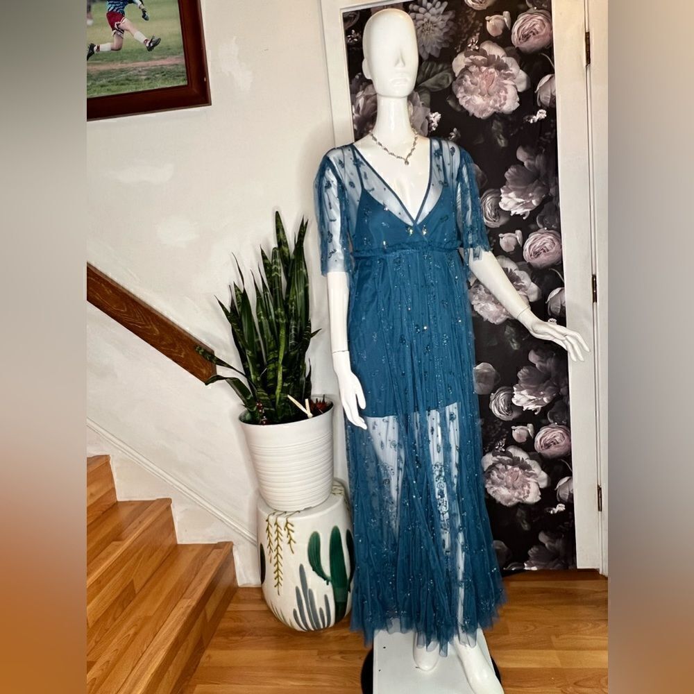 Free People Sascha Sequin Maxi Dress size 4 - Picture 4 of 7